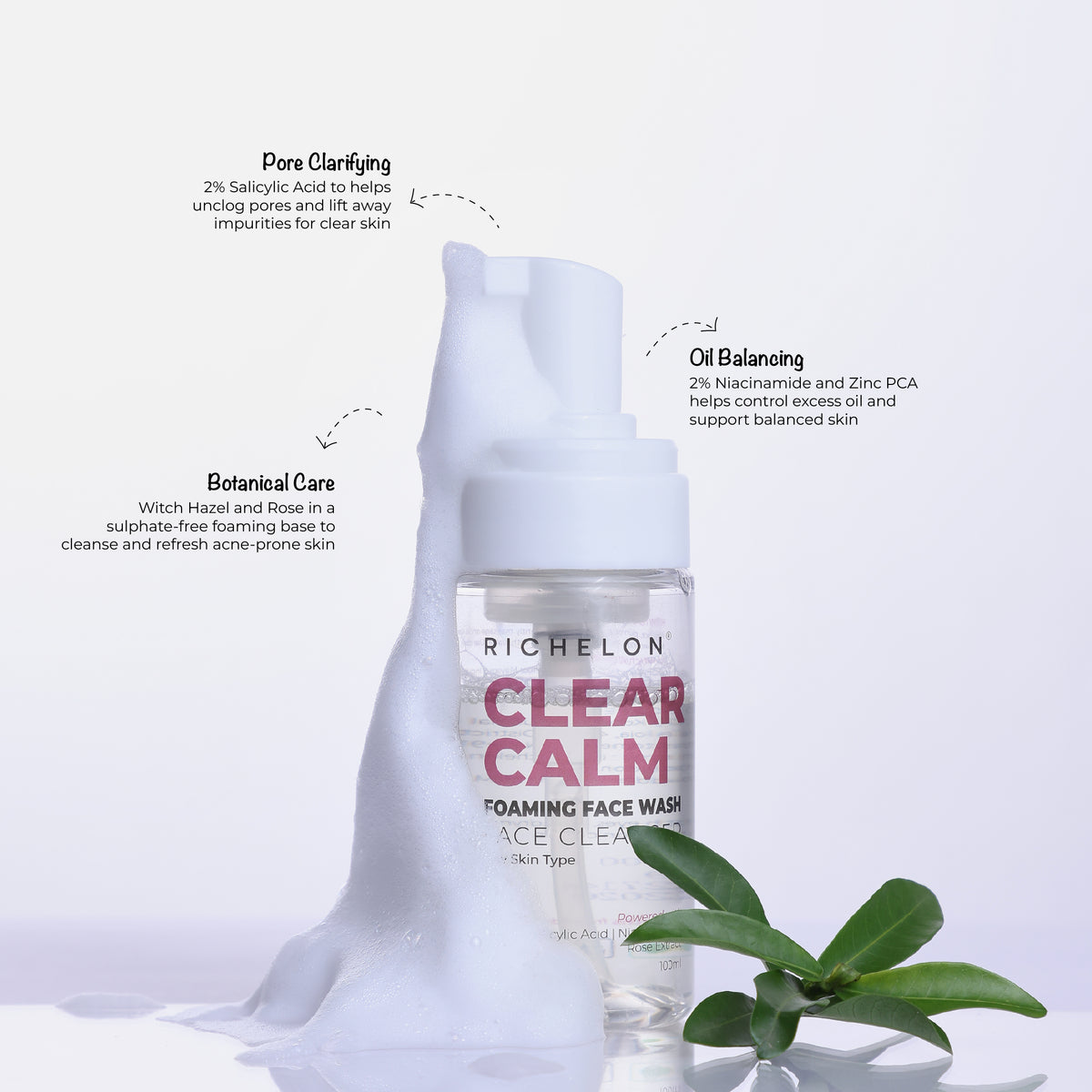 Richelon Clear Calm Foaming Face Cleanser for Oily & Acne-Prone Skin