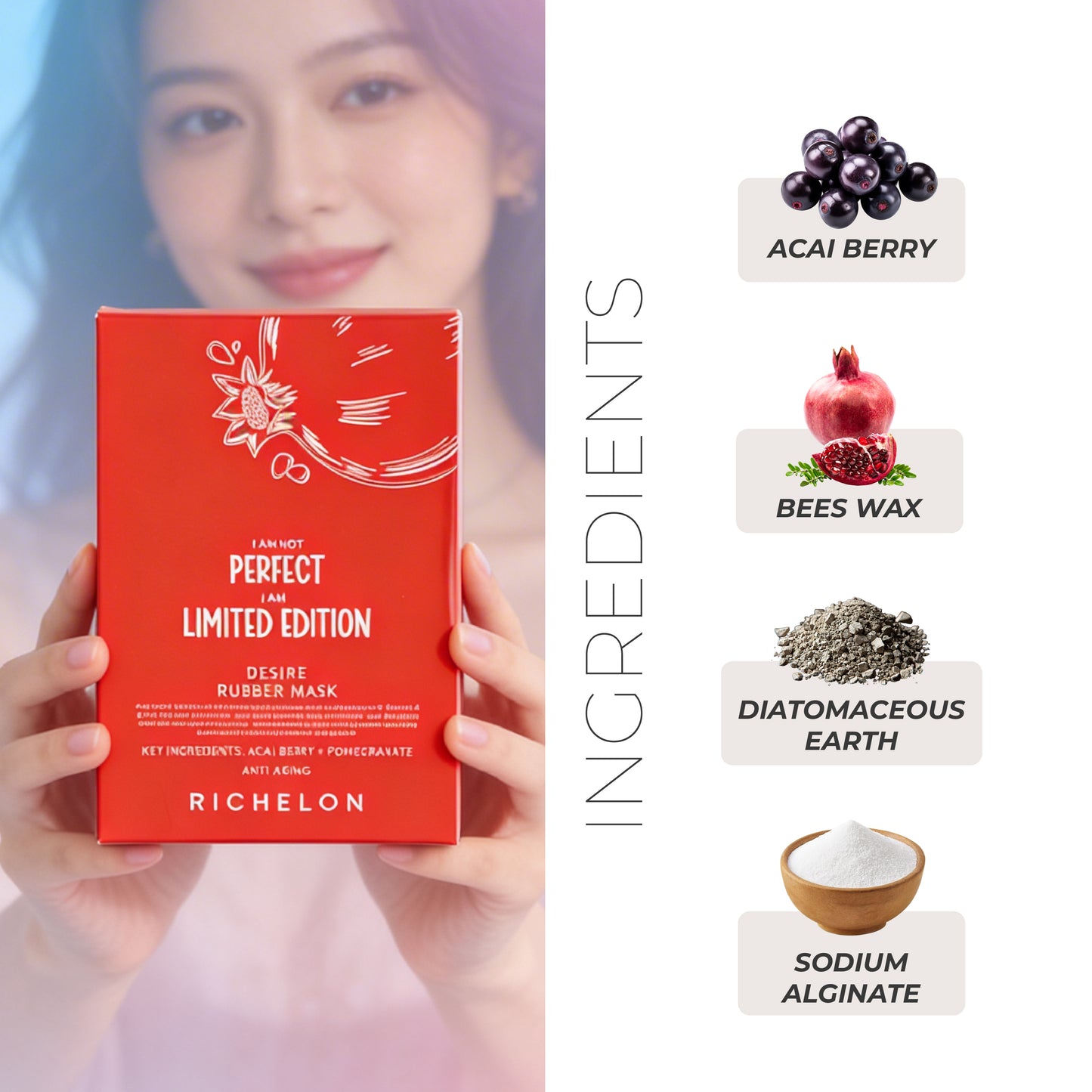 Desire Acai Berry and Pomegranate Rubber Masks